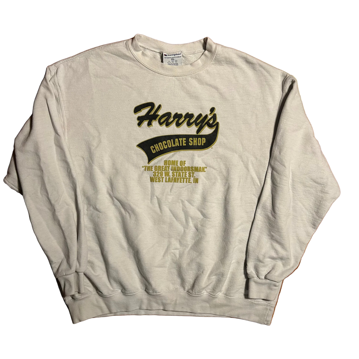 Champion Harry’s Chocolate Shop Purdue University Go Ugly Early White Crewneck Sweatshirt - XLarge - 27" x 28.5"