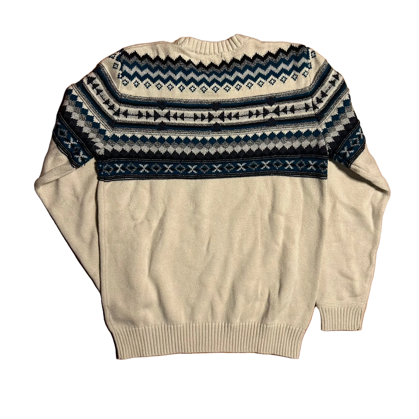 American Eagle Blue Cream Sweater - Medium - 20" x 26"