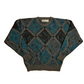 90’s Method Acrylic Wool Nylon Grey Teal Sweater - Large - 22.5" x 25"