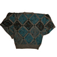 90’s Method Acrylic Wool Nylon Grey Teal Sweater - Large - 22.5" x 25"