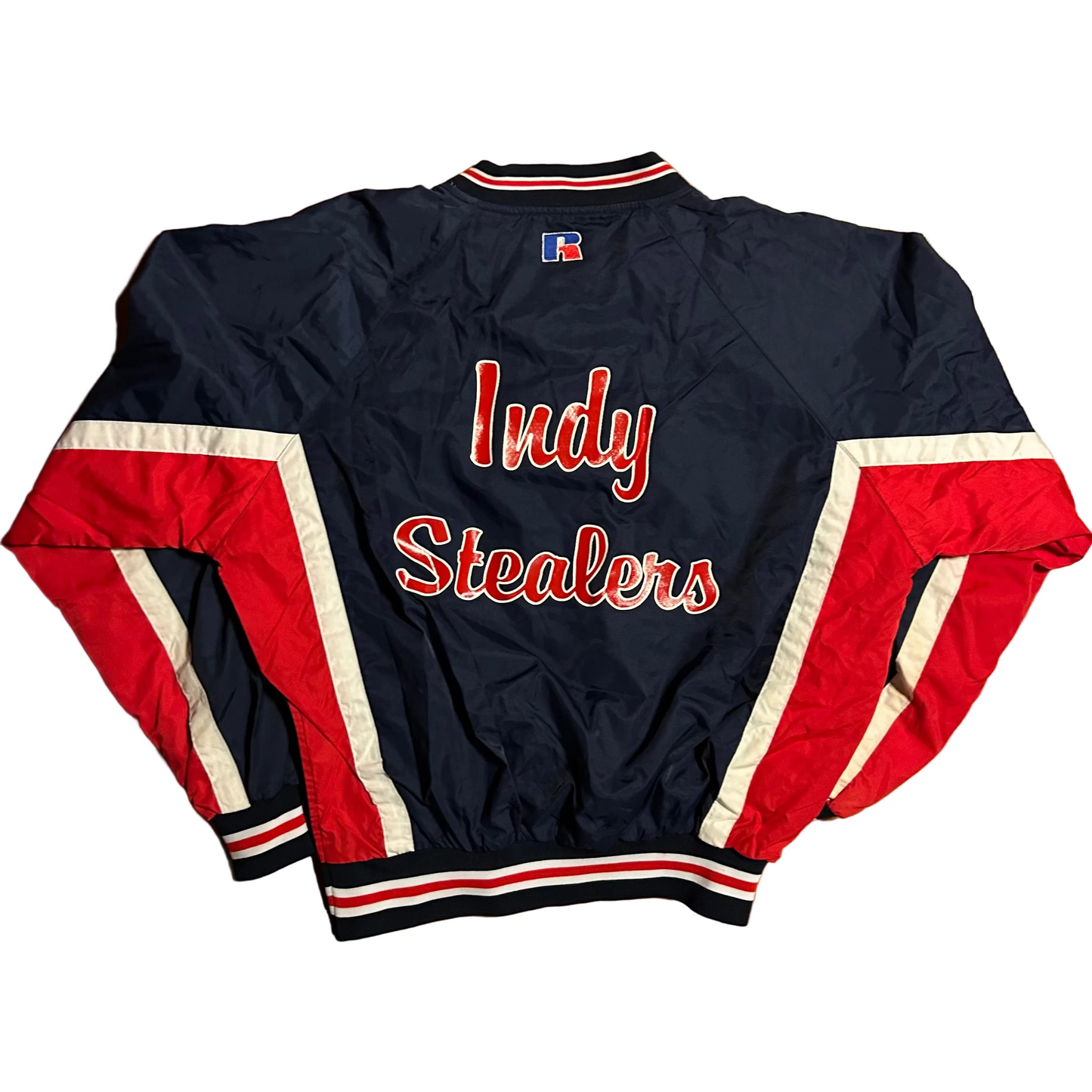 90’s Russell Athletics Carl Indy Steelers Blue Red Pullover Windbreaker Jacket - XLarge - 27" x 27"