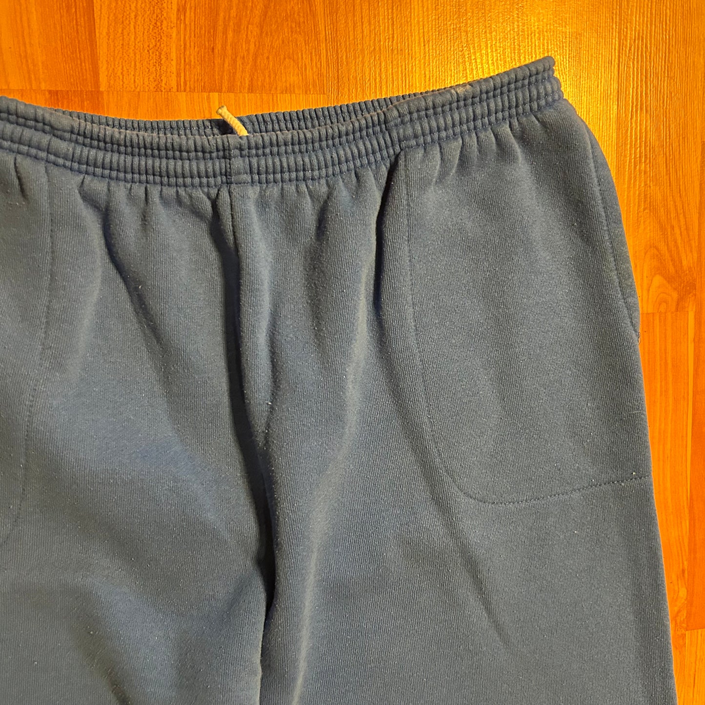 90's Hanes Classics Blue Cuffed Jogger Sweatpants - 32" x 29.5"