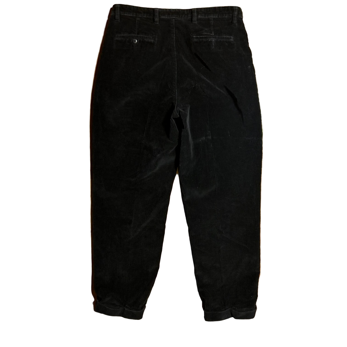 Club Room Black Corduroy Cotton Pleated Pants - 34" x 30"