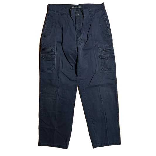 Faded Glory Navy Blue Cargo Work Pants - 34" x 30.5"