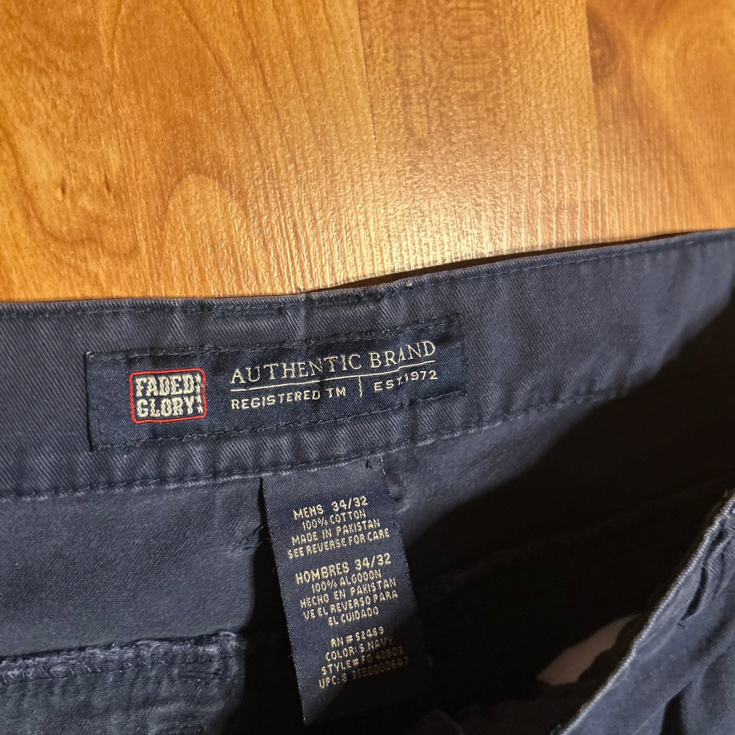 Faded Glory Navy Blue Cargo Work Pants - 34" x 30.5"