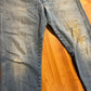 Wrangler 11MWZ Repaired Distressed Light Wash Denim Jeans - 33" x 27"