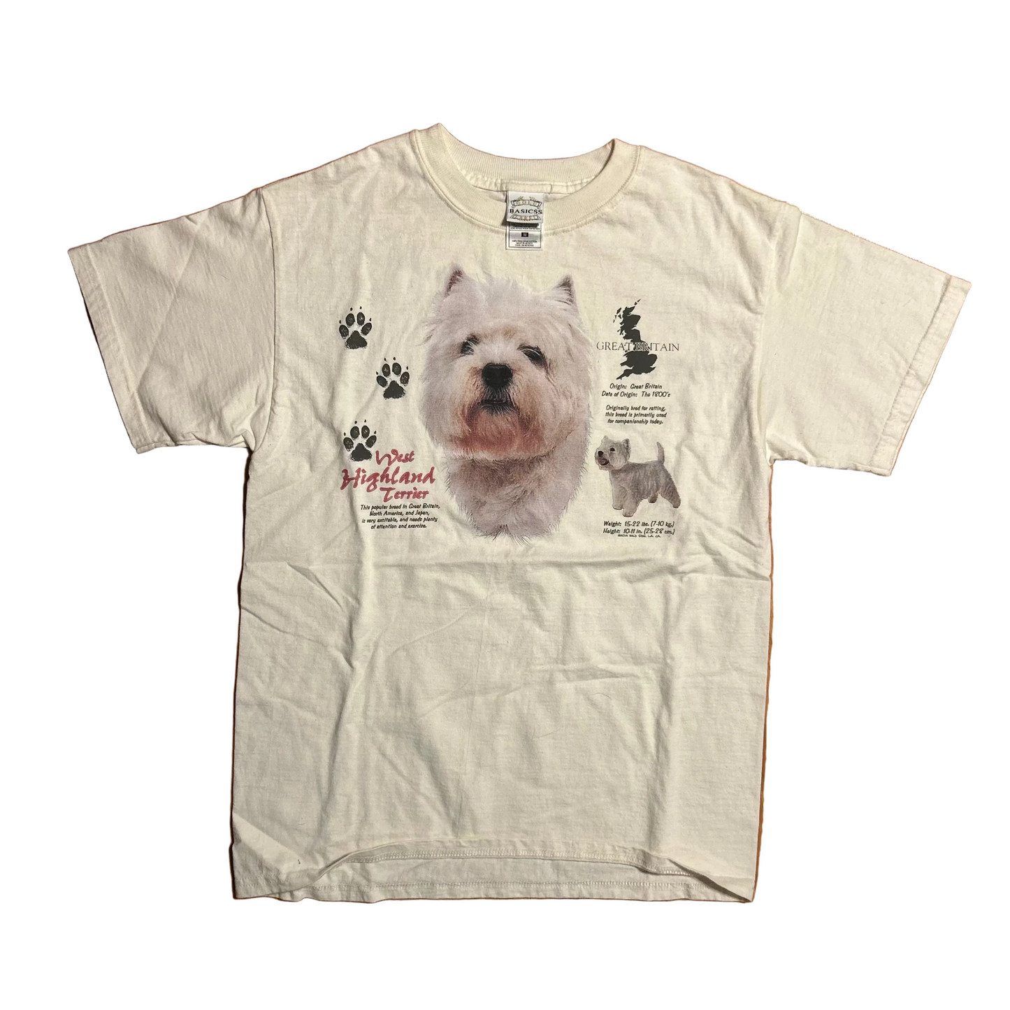 West Highland Terrier White Dog Tshirt - Small - 19.5" x 28"