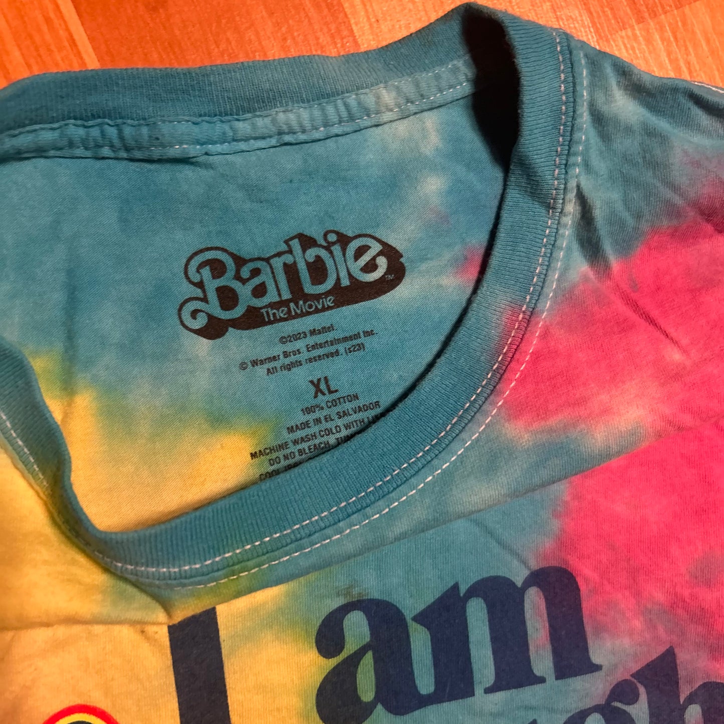 Barbie Movie I Am Kenough Mattel Tie Dye Tshirt - Large - 22" x 29"