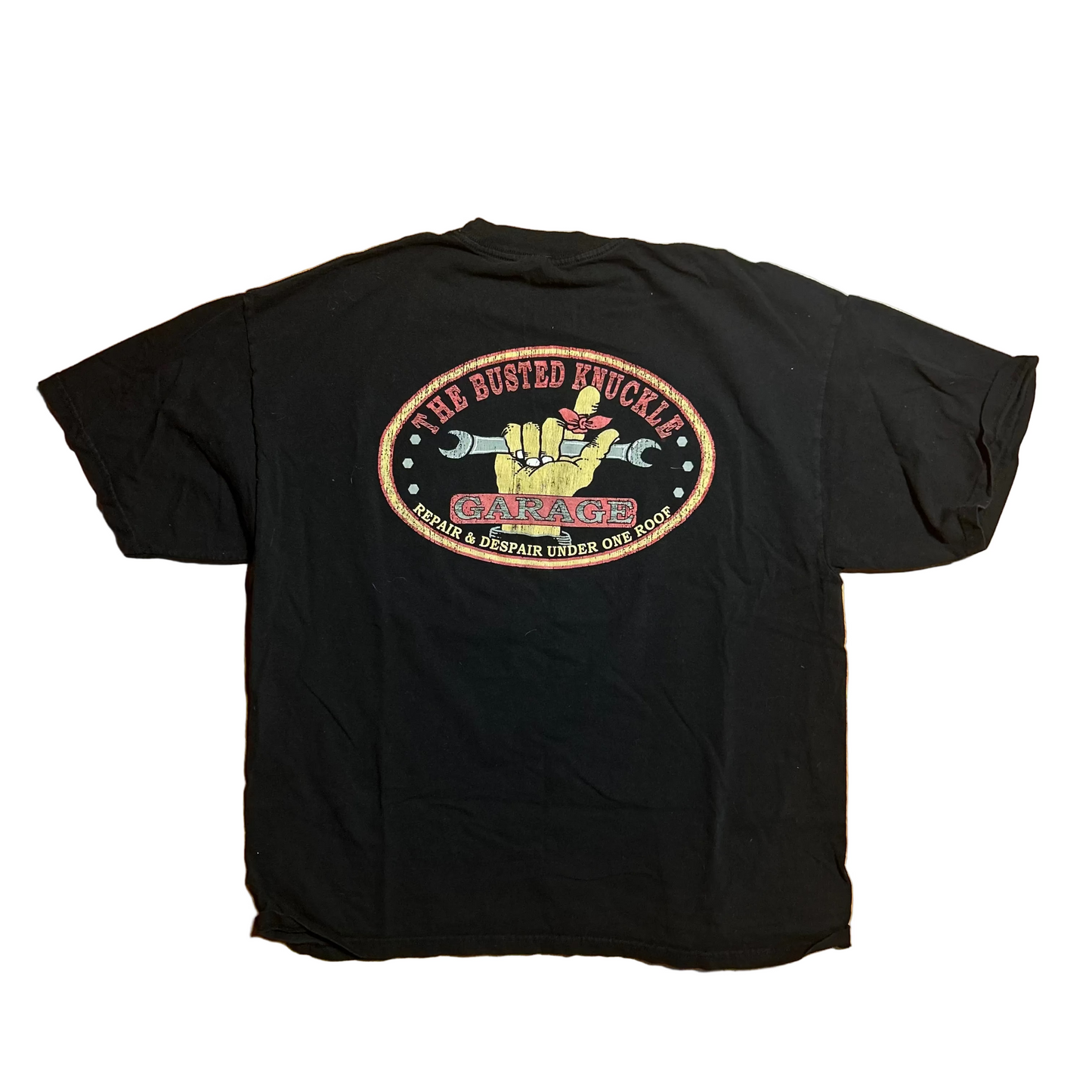 Busted Knuckle Garage Repair and Despair Black Tshirt - Large - 22.5" x 27"