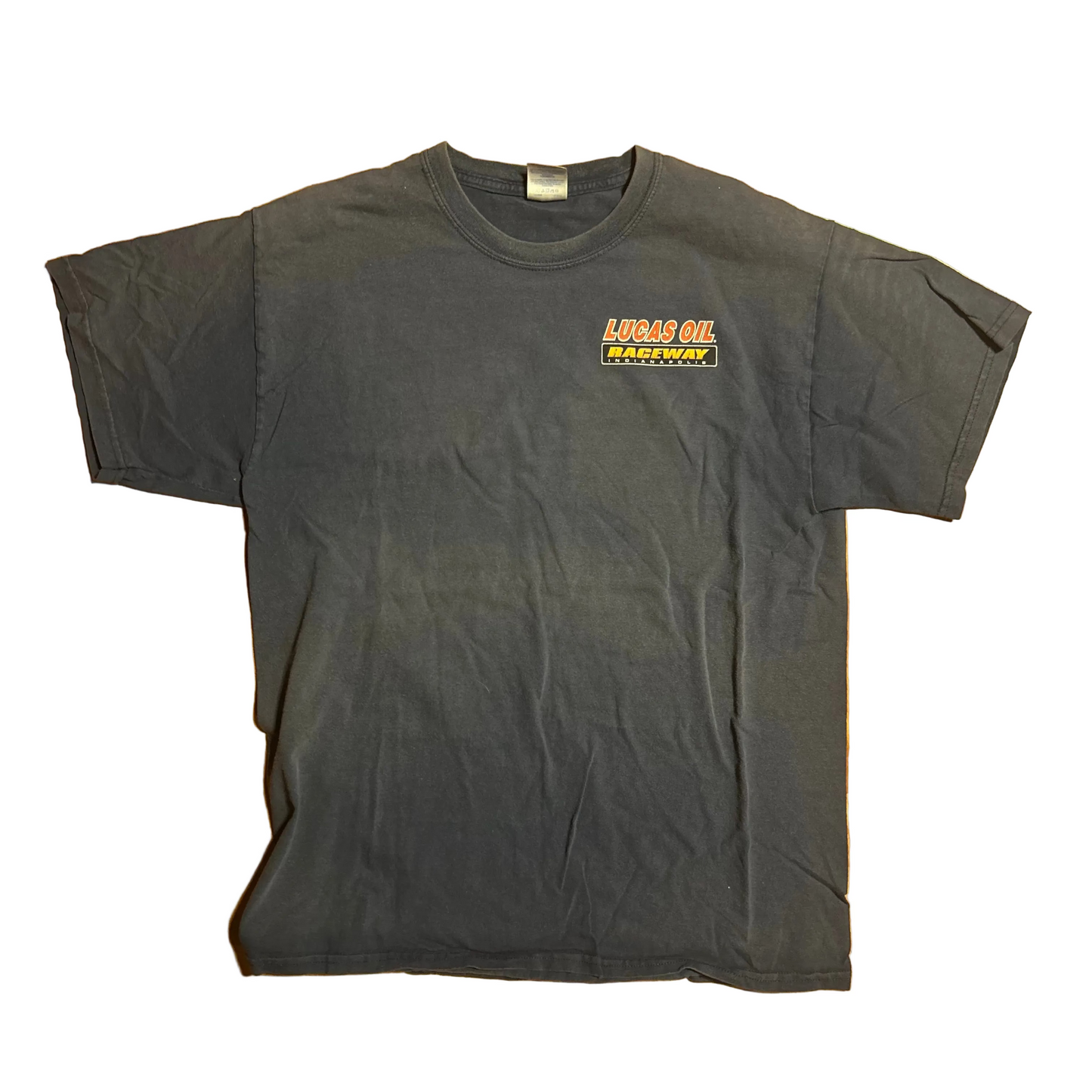 Gildan Lucas Oil Indy 500 Go Kart 2011 Navy Blue Faded Tshirt - Medium - 20.5" x 28"