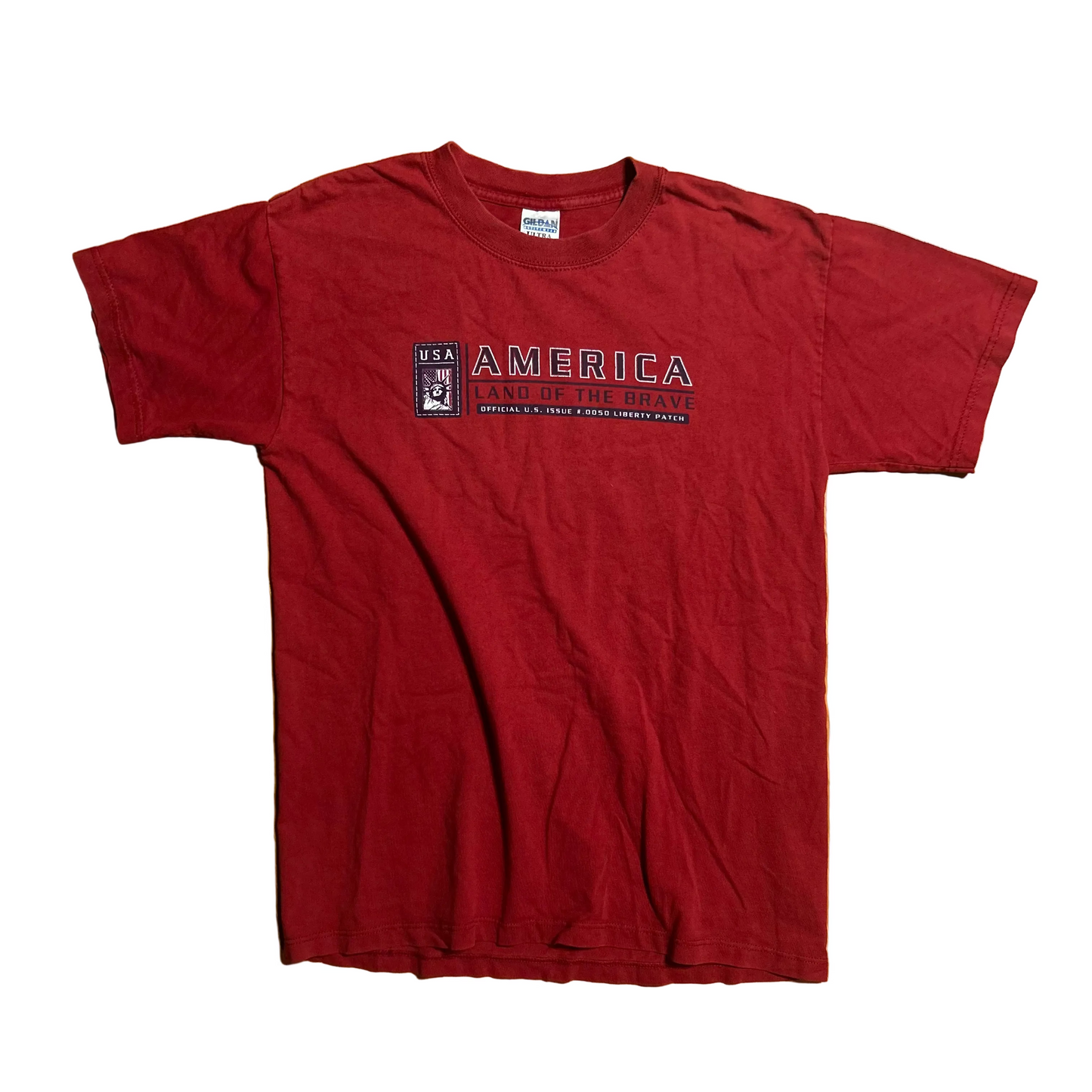 America Land of the Brave Red Tshirt - Medium - 20.5" x 29"