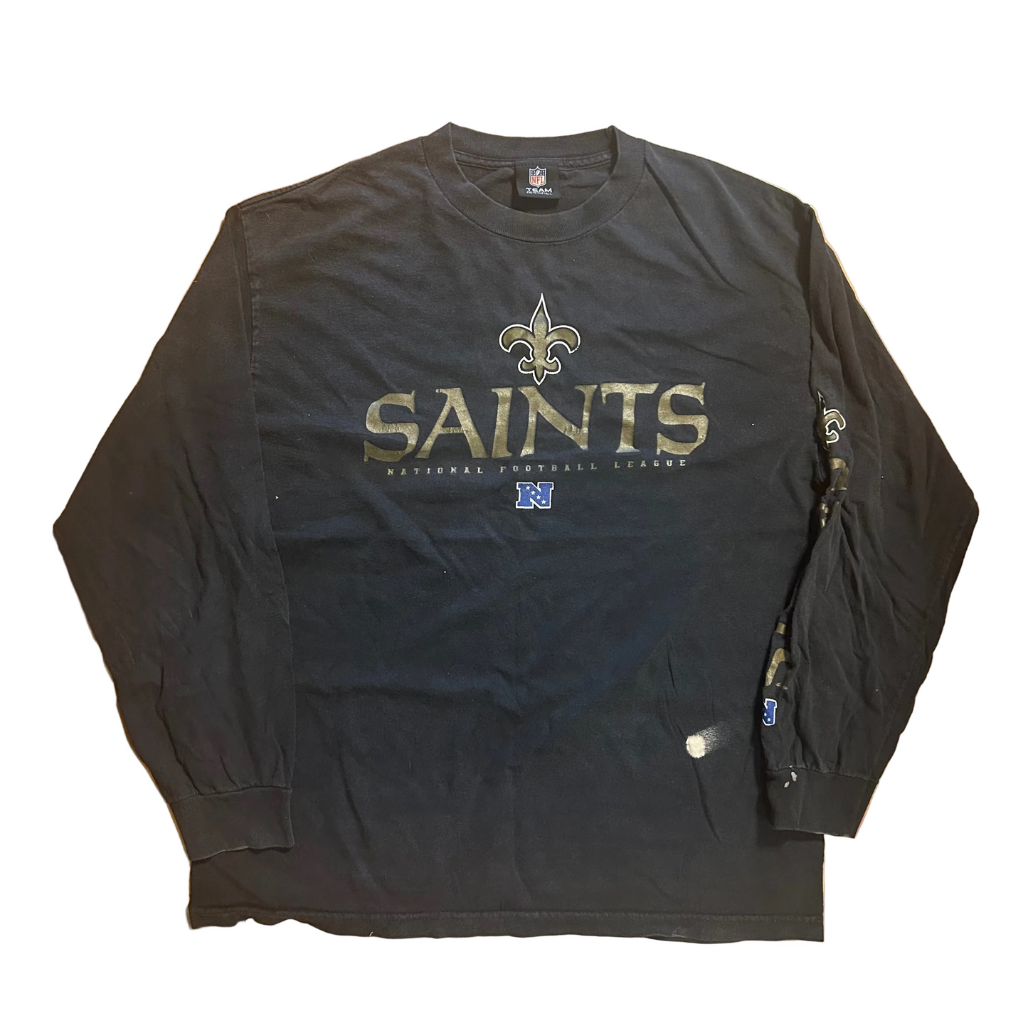 NFL New Orleans Saints Black Longsleeve Shirt - Medium - 21.5" x 28"