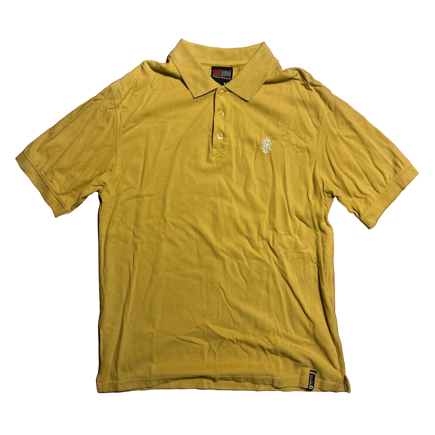 90’s South Pole Yellow Button Up Polo Shirt - Large - 23" x 31"