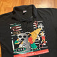 90’s Anvil Bowling Association Battle of the Sexes Black Polo Collared Tshirt - Large - 23" x 31.5"