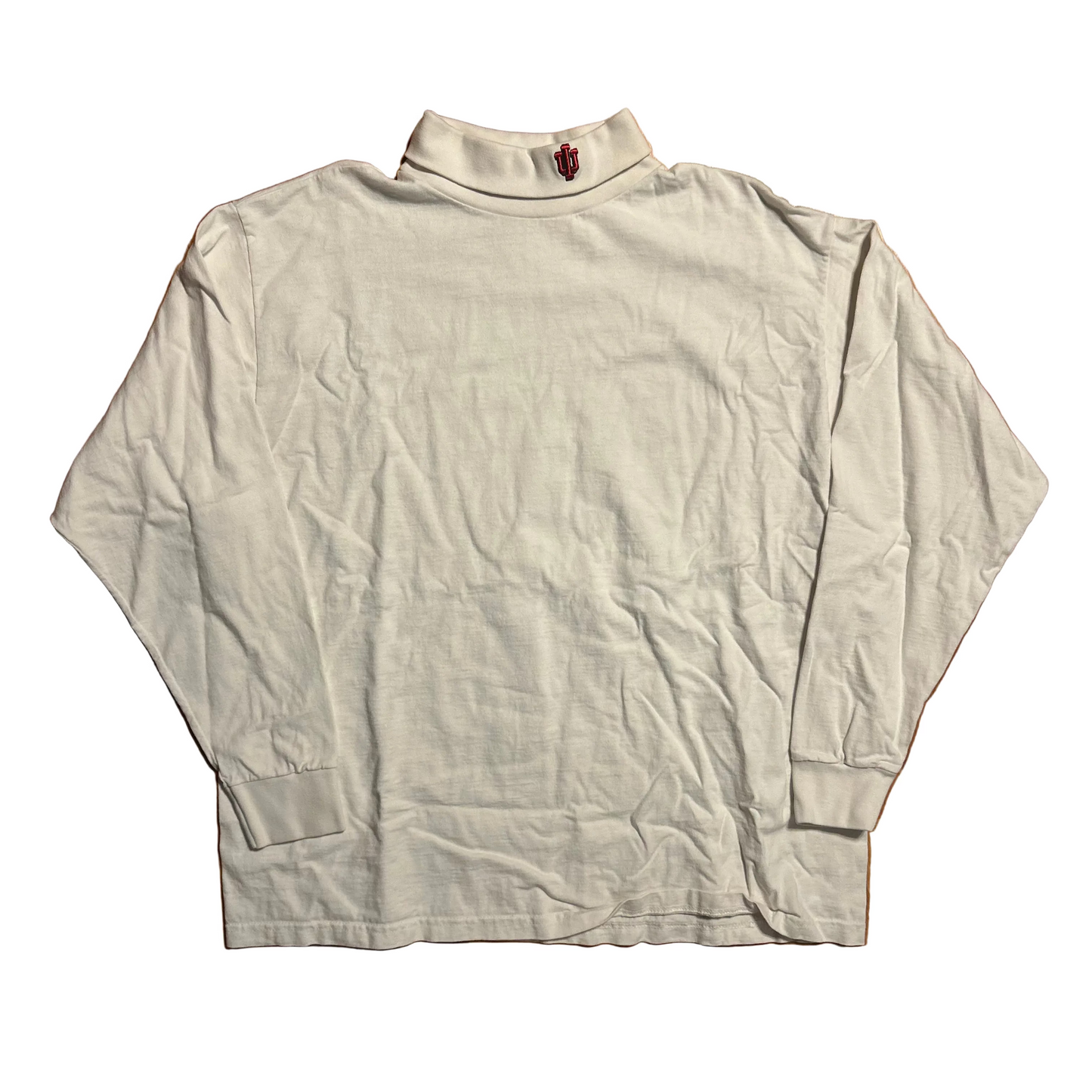 90’s Apparel Sales Company IU Indiana University Hoosiers White Turtleneck Longsleeve Shirt - XLarge - 24" x 27.5"