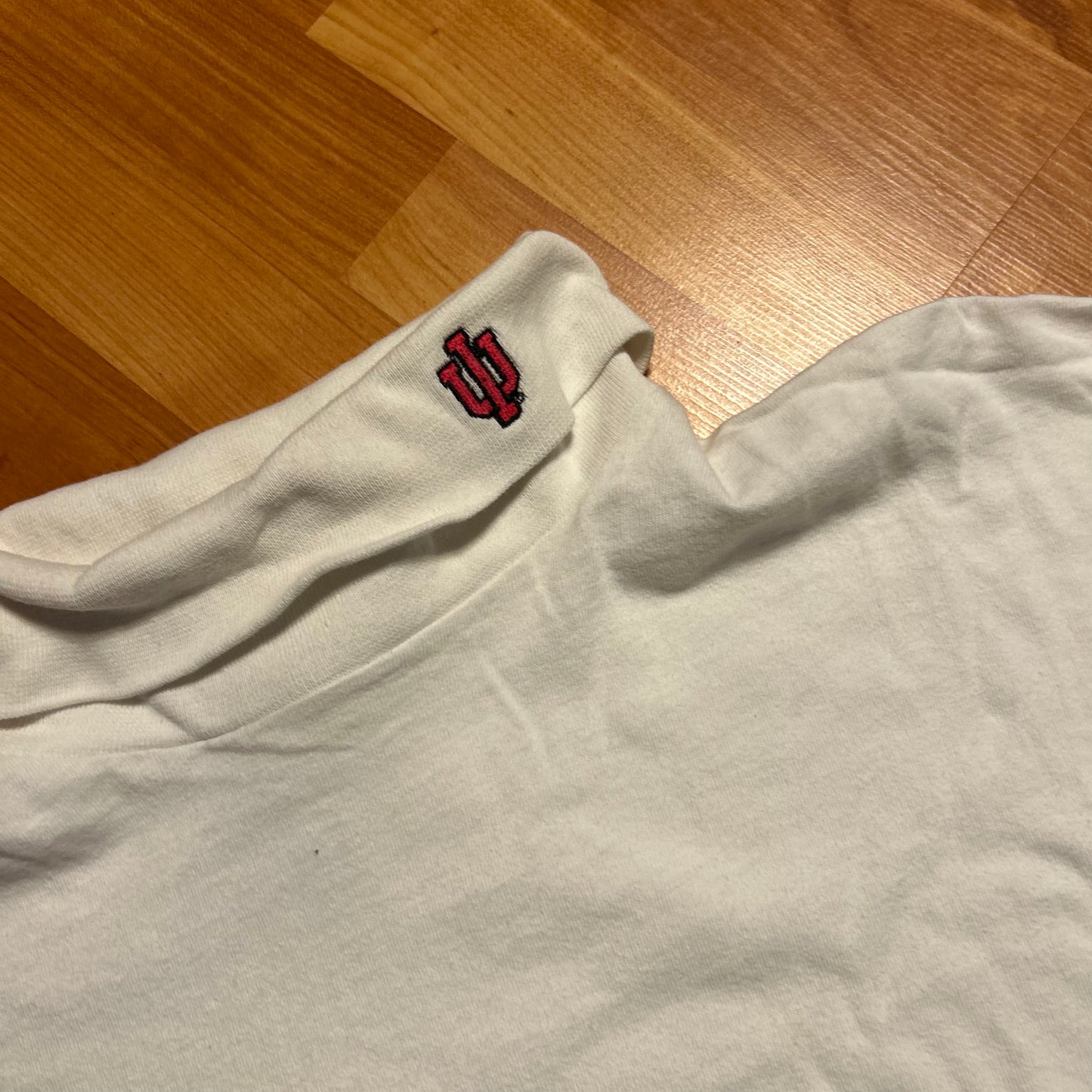 90’s Crable Sportswear IU Indiana University Hoosiers White Turtleneck Longsleeve Shirt - XLarge - 24" x 28.5"