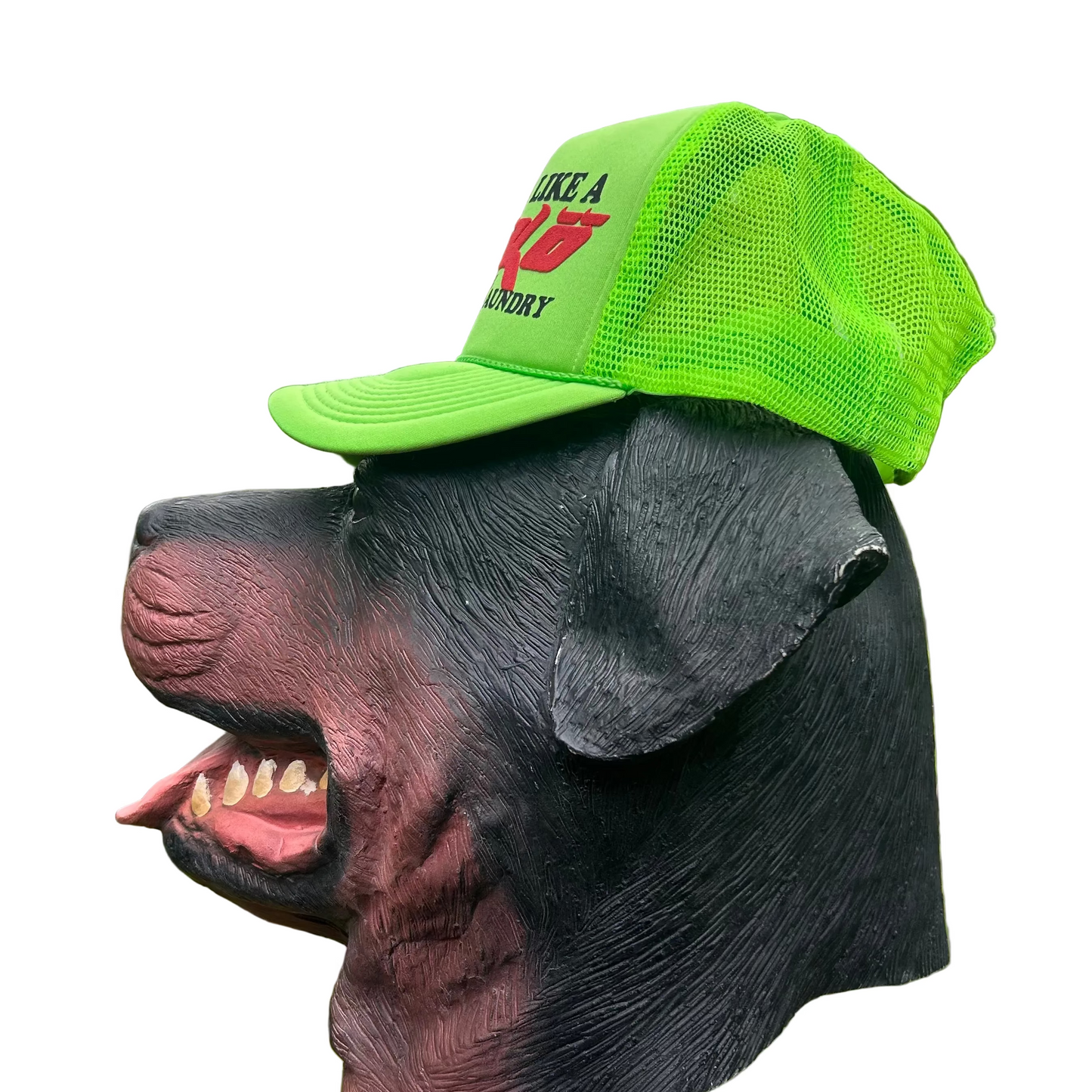 Sicko Workin Like a Sicko this Morning I Puked On Laundry Neon Green Decky Trucker Hat