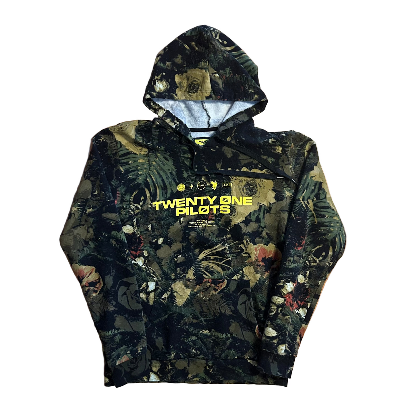 Twenty One Pilots Camo Hoodie Sweatshirt - Medium - 20" x 25"
