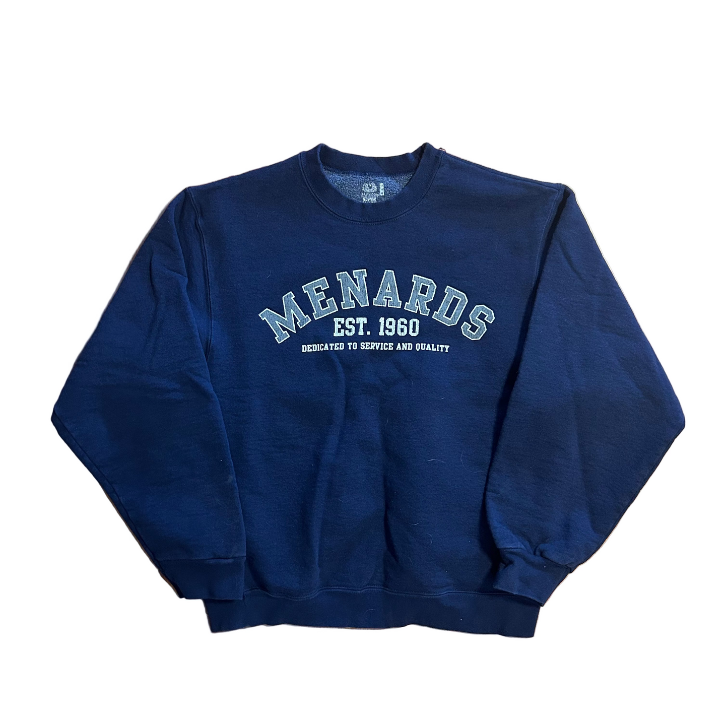 Menards Navy Blue Crewneck Sweatshirt - Medium - 21" x 23.5"