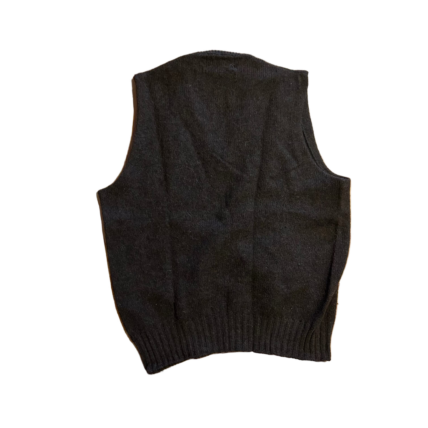 70's McGregor Shetland Wool Brown V Neck Sweater Vest - Medium - 20" x 23"