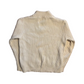 90's LL Bean Ribbed Cream Quarter Button Up Cotton Sweater - Large - 22" x 24"