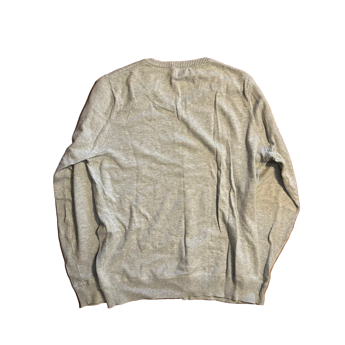 Sonoma Lifestyle Grey Cotton V Neck Sweater - Medium - 21" x 27"