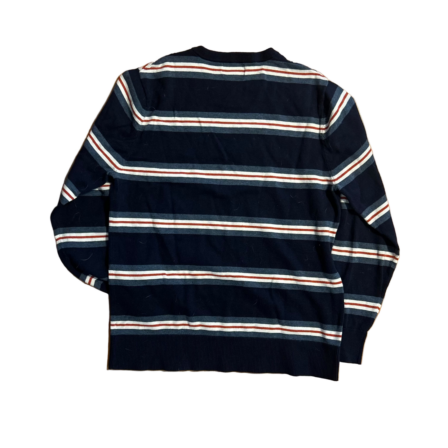 Goodfellow Navy Striped Cotton Sweater - Medium - 20" x 26"