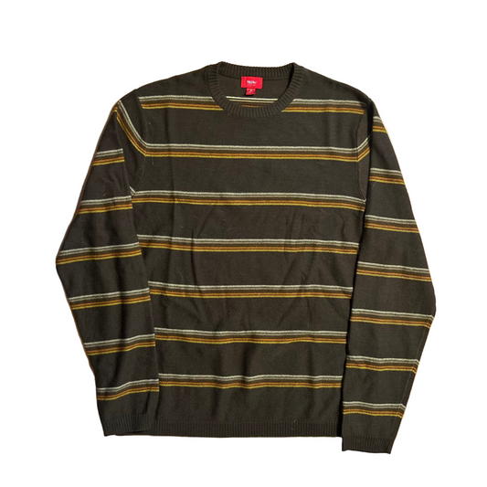 Mossimo Brown Acrylic Striped Sweater - Medium - 21" x 25.5"