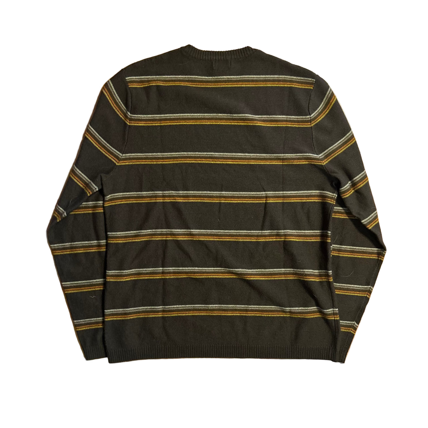 Mossimo Brown Acrylic Striped Sweater - Medium - 21" x 25.5"