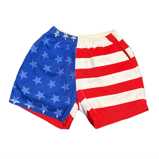 90’s Peace Frogs Red White Blue Flag USA Shorts - 30" x 5"