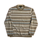 Eddie Bauer Light Blue Brown Cream Cotton Striped Sweater - Medium - 20" x 25"
