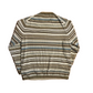 Eddie Bauer Light Blue Brown Cream Cotton Striped Sweater - Medium - 20" x 25"