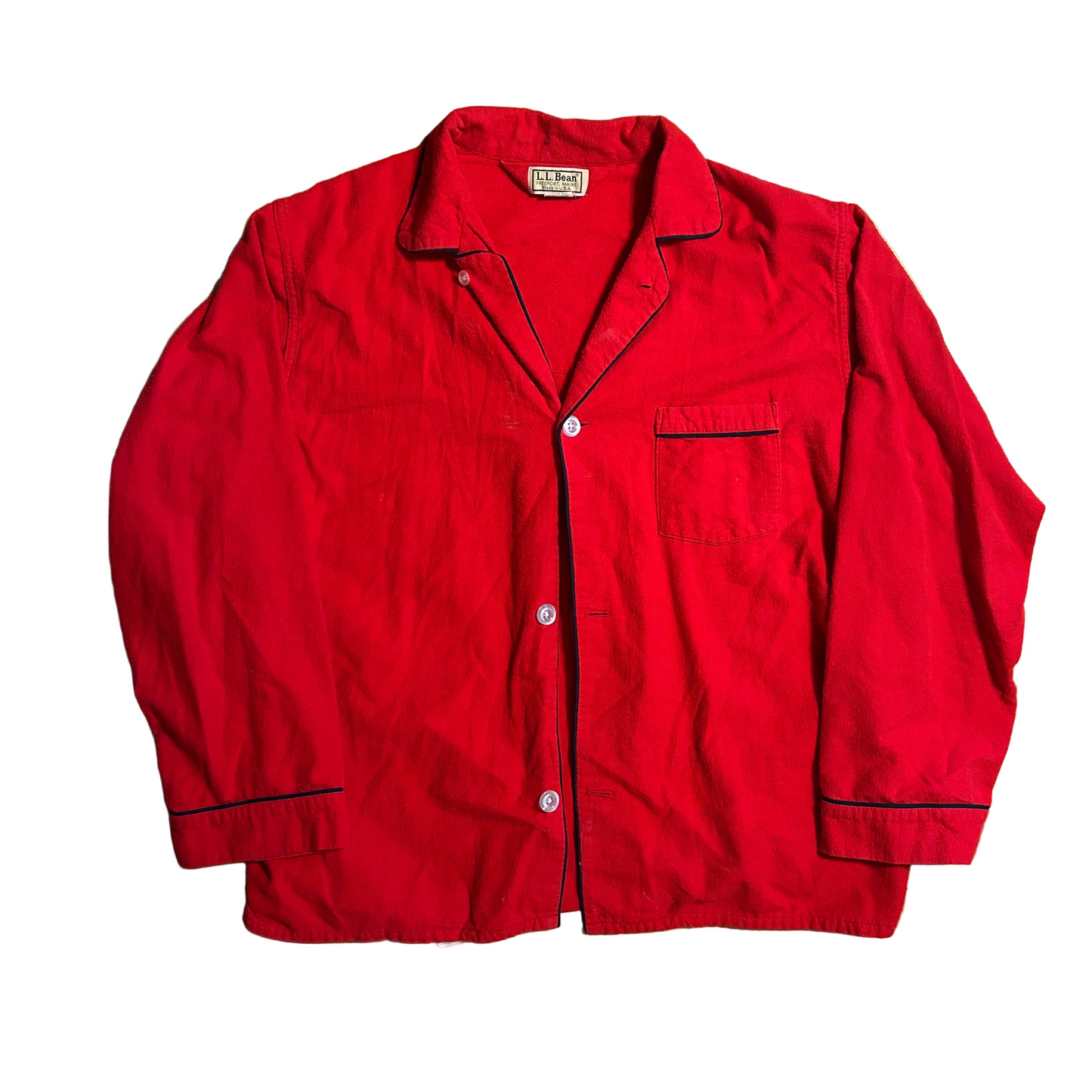 90's LL Bean Cotton Red Button Up Shirt - XLarge - 24" x 28"