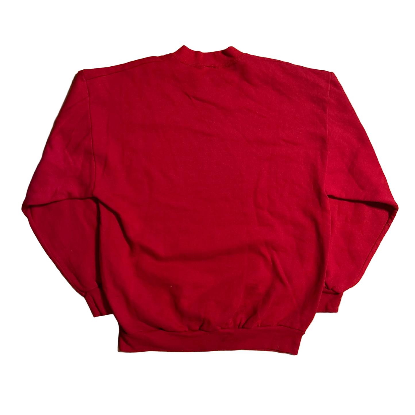 90's Jerzees Red Cotton Poly Safety Pin Christmas Tree Crewneck Sweatshirt - Large - 22" x 27"