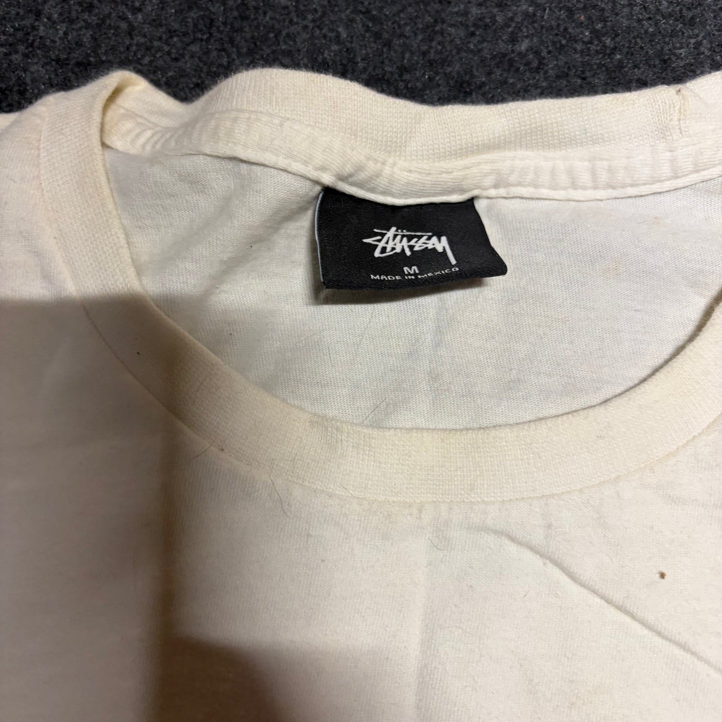 Stussy White Embroidered Logo Tshirt - Small - 18" x 27"