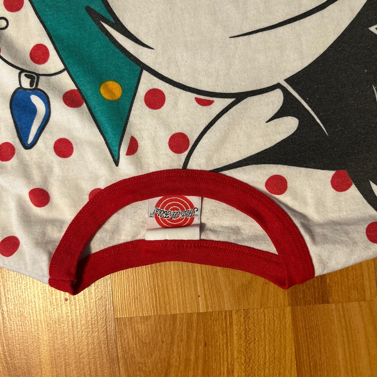 90's Looney Tunes Sylvester Tweety White Cotton Poly Christmas Tshirt - XLarge - 24" x 32.5"