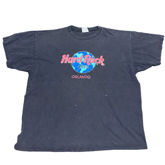 90’s Hard Rock Cafe Orlando Black Painter Tshirt - XLarge - 25" x 28"