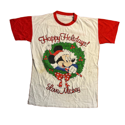 90's Mickey Disney Christmas Tshirt - XLarge - 24" x 33.5"