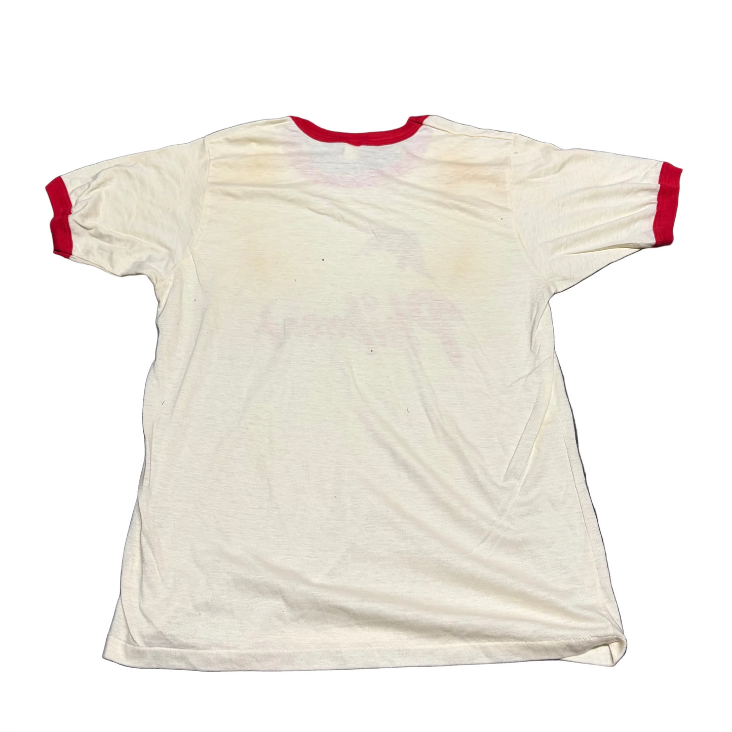 70/80’s Textile Prints Philmont Red White Ringer Tshirt - Small - 18" x 25.5"