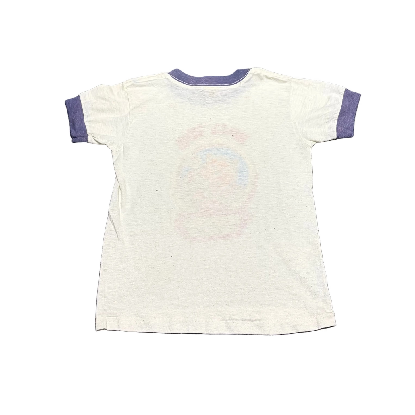 80’s DevKnit Billy Bob Showbiz Pizza Place White Blue Kids Ringer Tshirt - XSmall - 13" x 17"