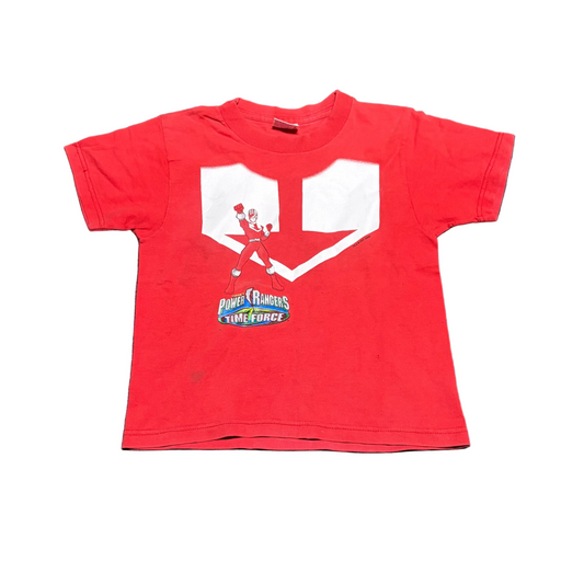 00’s Power Rangers Time Force Red Kids Tshirt - XSmall - 14" x 17"