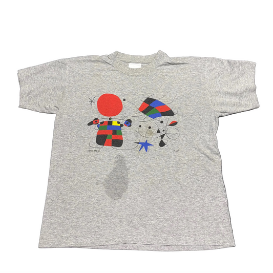 90’s Suc Miro Art Grey Tshirt - Medium - 21" x 26"