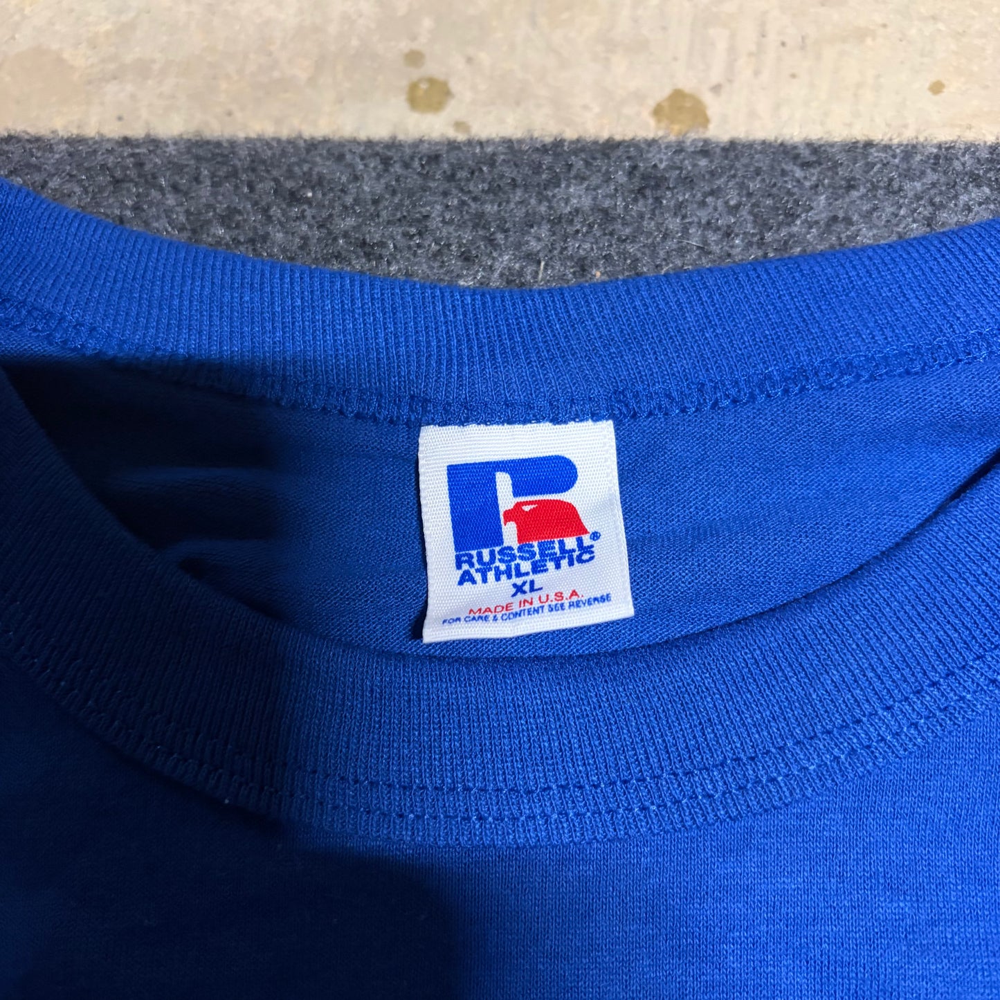 80’s Russell Athletics Garrett and Bell Reunion Blue Tshirt - Large - 23" x 31.5”