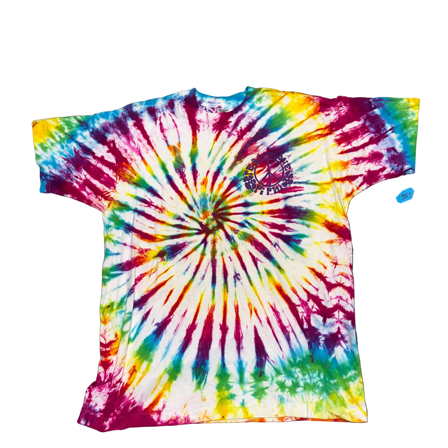 90’s FOTL Tie Dye Peace Love Pi Phi Tshirt - Large - 23” x 30.5"