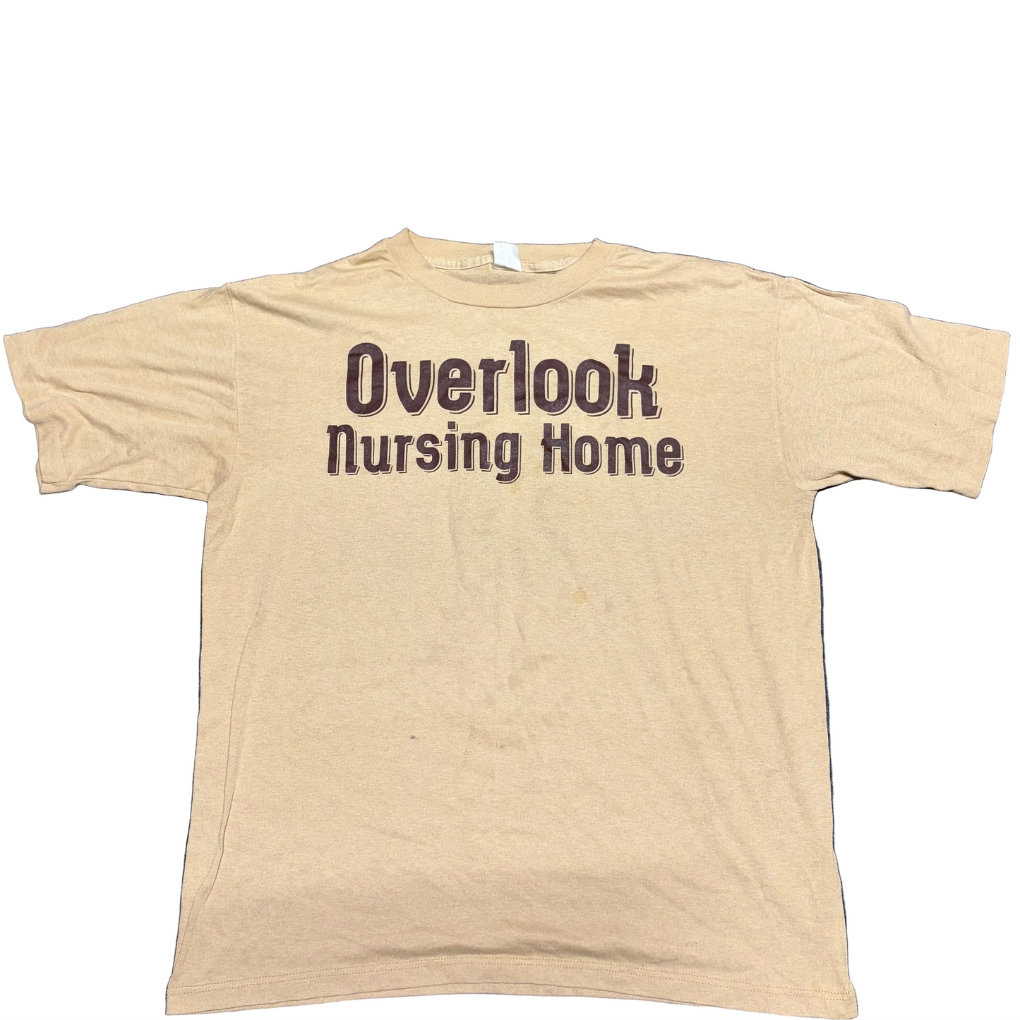 70/80’s Sportswear Tan Brown Overlook Nursing Home Tshirt - Medium - 21" x 26"