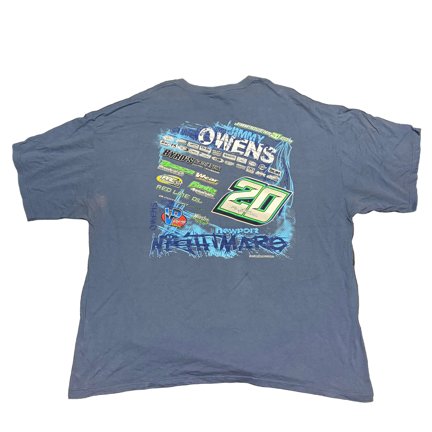 Gildan Jimmy Owens 20 Racing Blue Tshirt - XLarge - 26.5" x 31"
