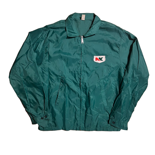 70’s Louisville Seeds Green Nylon Zip Up Jacket - Large - 23.5" x 27"
