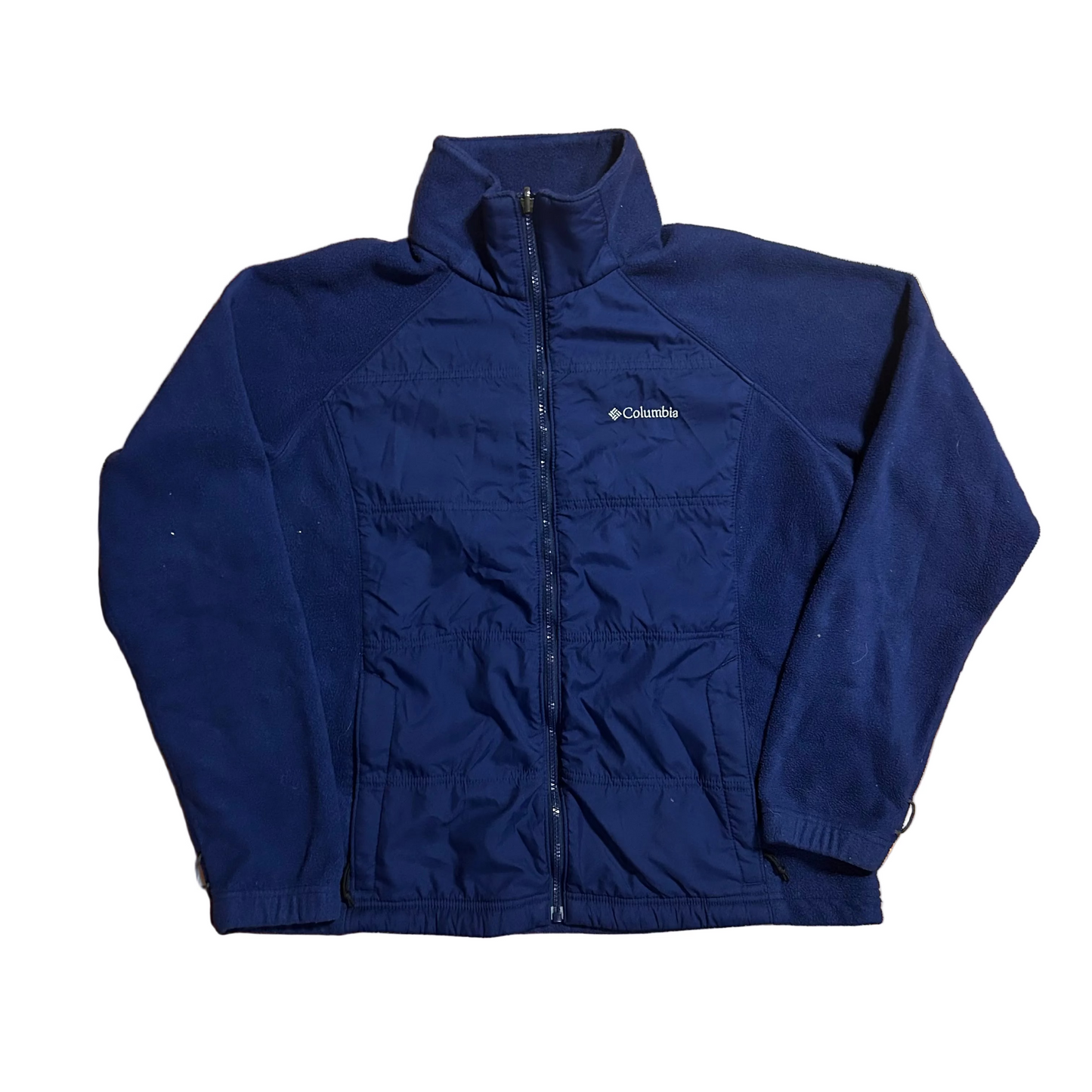 Columbia Blue Fleece Zip Up Jacket - Large - 23" x 25"