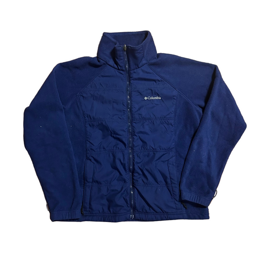 Columbia Blue Fleece Zip Up Jacket - Large - 23" x 25"