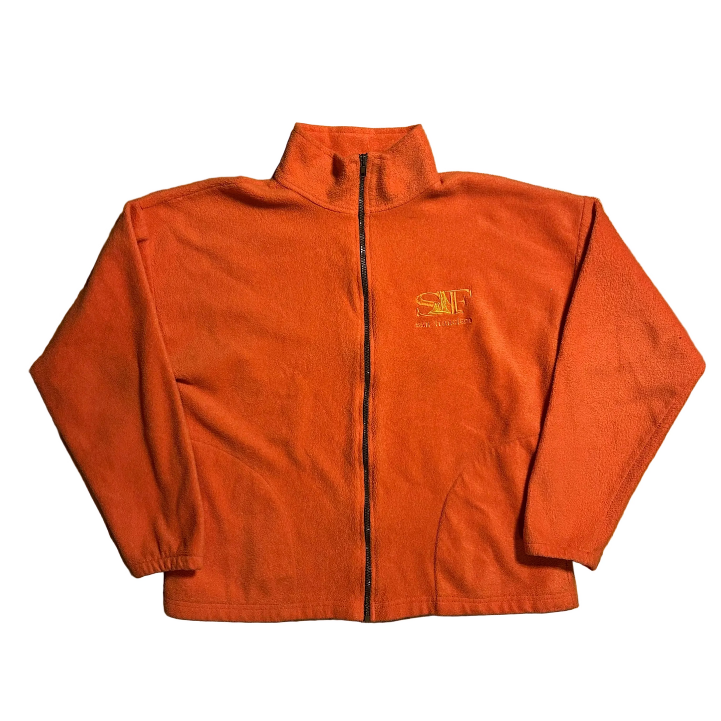 Orange San Francisco Fleece Zip Up Jacket - Large - 22" x 24.5"